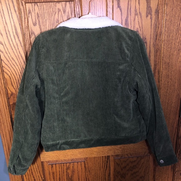 Marshalls Jackets & Coats Corduroy Army Green Sherpa Jacket Poshmark
